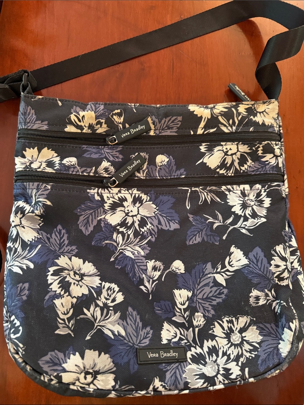 Vera Bradley Navy and Cream Floral Crossbody Bag